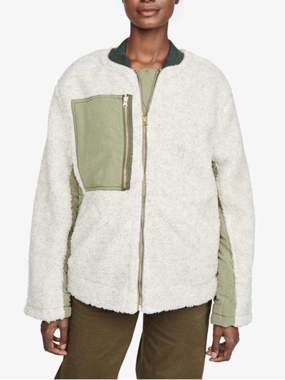 Free People Rivington Sherpa Jacket Desert Combo Women Size Large